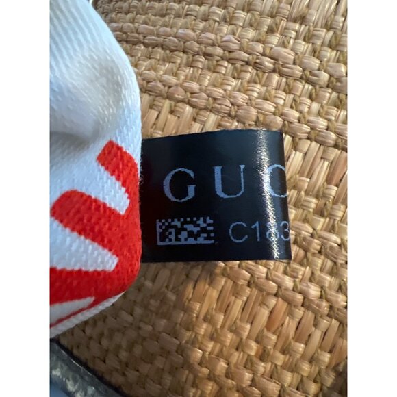 Gucci XL Bamboo Raffia Tote Bag With Gold-Tone Hardware & Leather Trim - Picture 10 of 13